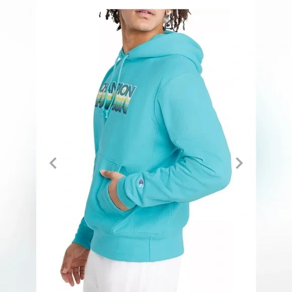 ✅✅CHAMPION REVERSE WEAVE INK SHADOW HOODIE IN PORTAL TEAL Men